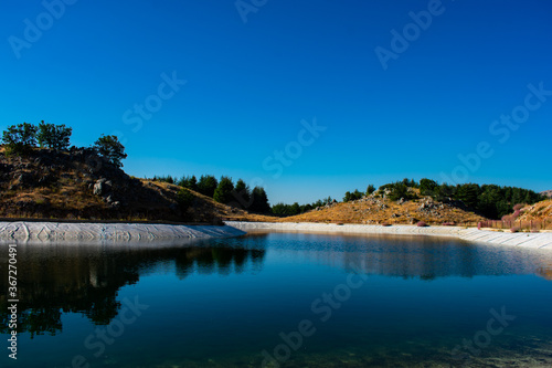 water reservoir in the Lebanon cedar mountains