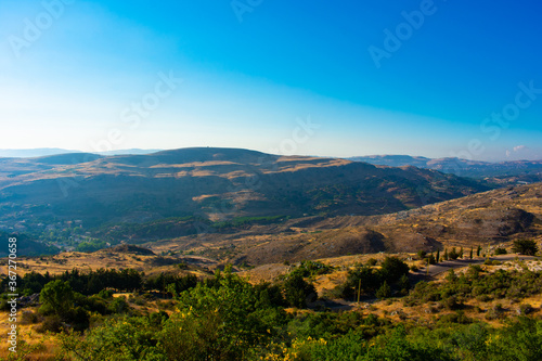 view from the Chouf cedar reserve onto the Lebanon mountains