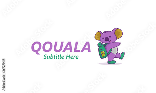 illustration vector graphic logo designs. mascot, character logo koala photo