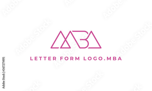 illustration vector graphic designs. simple, minimalist, modern style monogram logo initial MBA