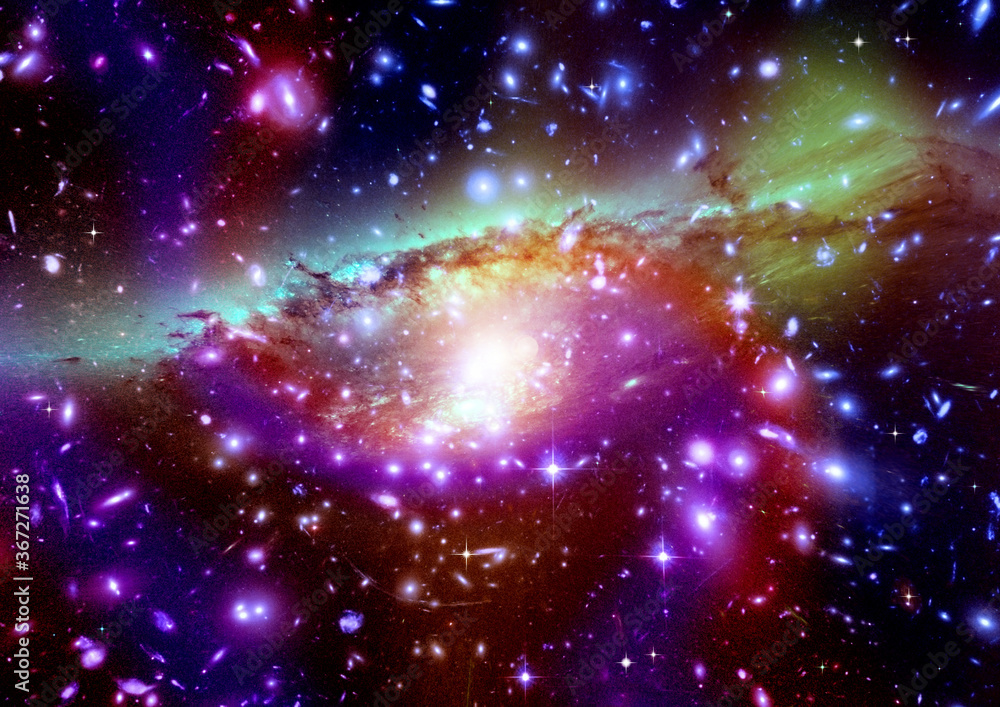 Fototapeta premium galaxy in a free space. 3D rendering