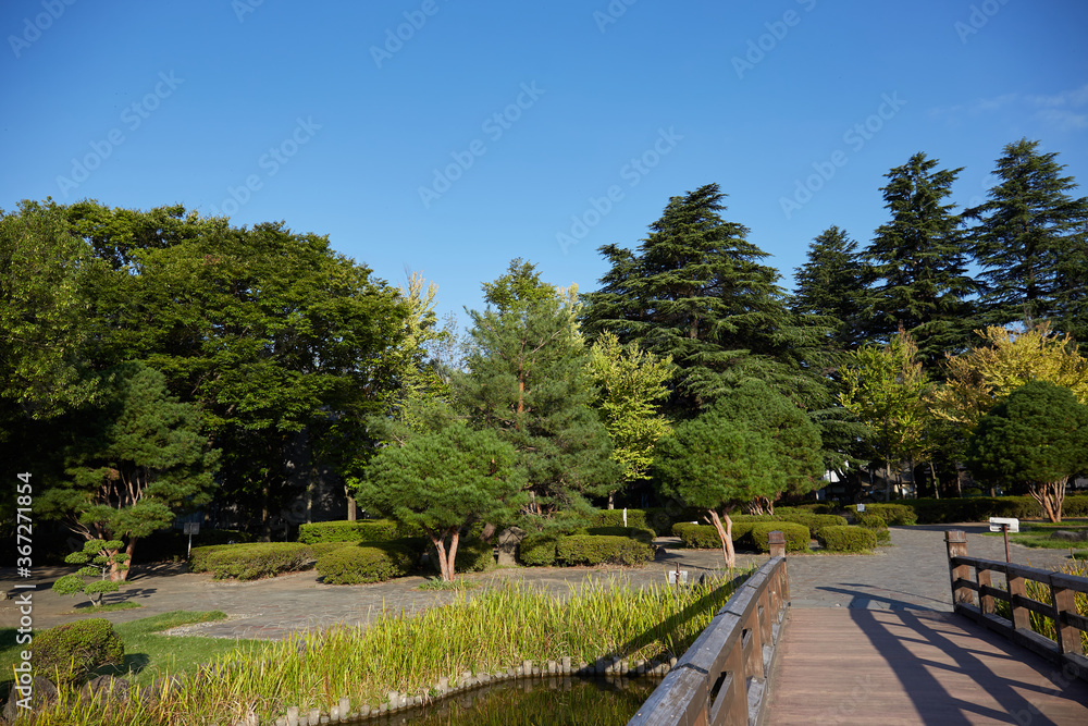 早朝のあがたの森公園 長野県松本市
