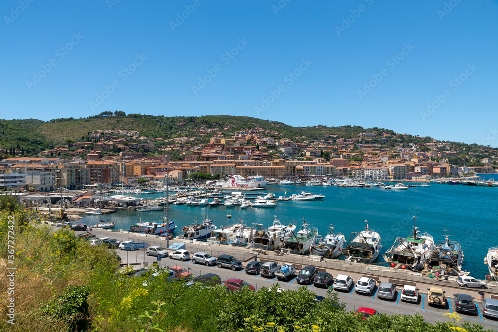 landscape of Porto Santo Stefano harbor