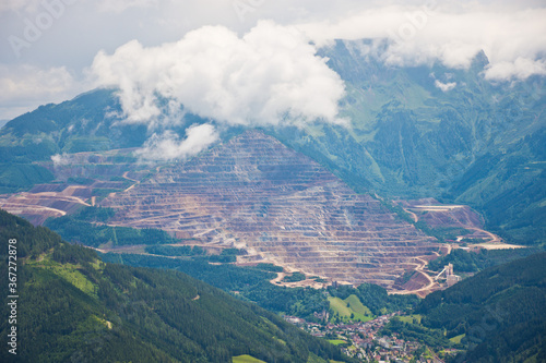 The Erzberg mine, a famous large open-pit mine located in Eisenerz, Styria.