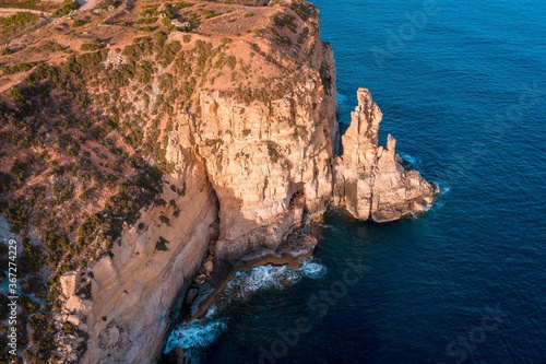 Aerial view of the Bengħajsa Cliffs, South-East of Malta