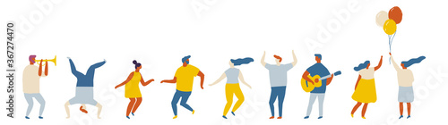 Party People Flat Vector