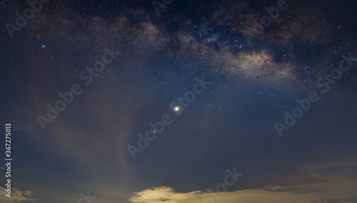 Galaxy milky way at night sky background.