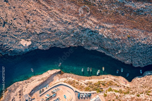 Aerial view of Wied iz Zurrieq Coast photo