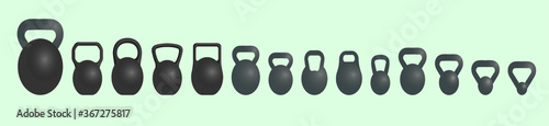set of kettlebell vector illustration isolated on tosca background