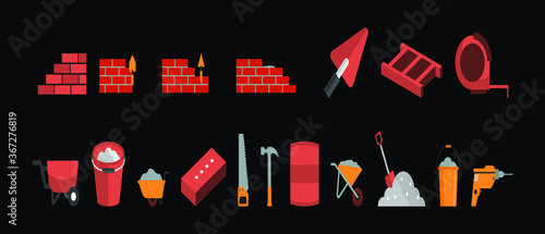 a set of masonry worker vector illustration