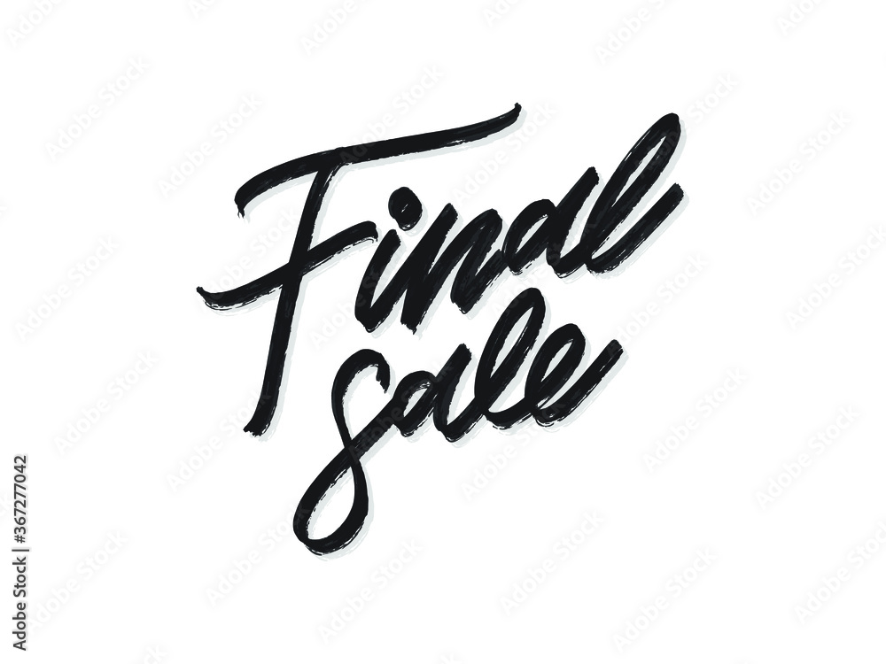 final sale. Hand written lettering isolated on white background.Vector template for poster, social network, banner, cards.