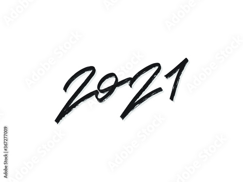 2021. Hand written lettering isolated on white background.Vector template for poster, social network, banner, cards.