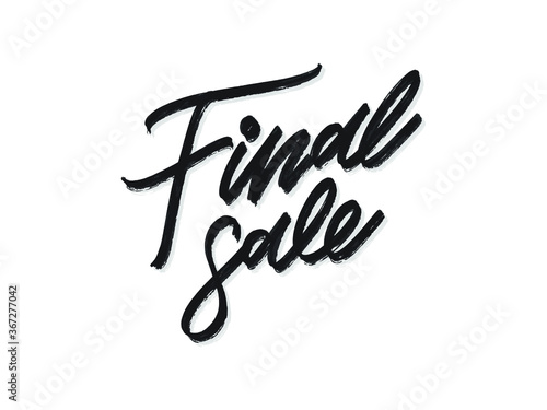 final sale. Hand written lettering isolated on white background.Vector template for poster  social network  banner  cards.