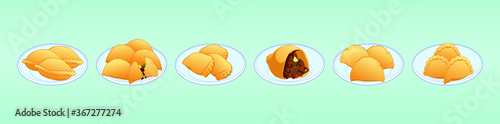 a set of empanadas vector illustration
