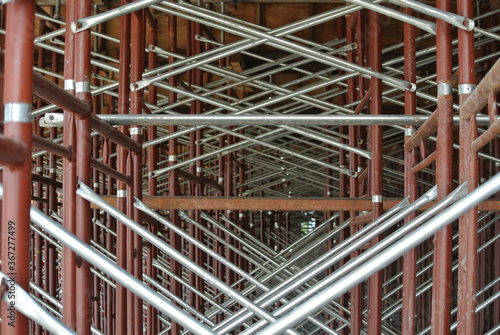 Canvastavla JOHOR, MALAYSIA -APRIL 13, 2016: Scaffolding used as the temporary structure to support platform, form work and structure at the construction site