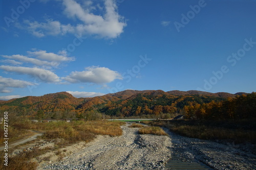 autumn in the mountains and river