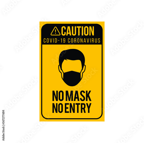 Face mask required sign. Protective measures against Coronavirus disease COVID-19	