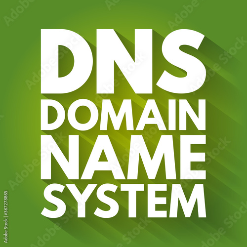 DNS - Domain Name System acronym, technology concept background