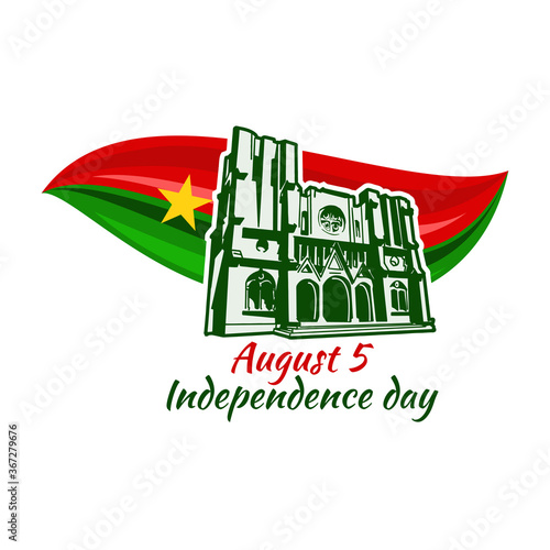 August 5, Burkina Faso Independence day vector illustration. Suitable for greeting card, poster and banner. photo