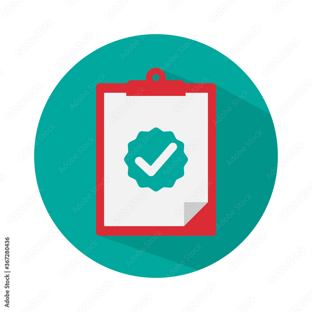 Clipboard with check mark flat design icon Clipboard with check mark flat design icon