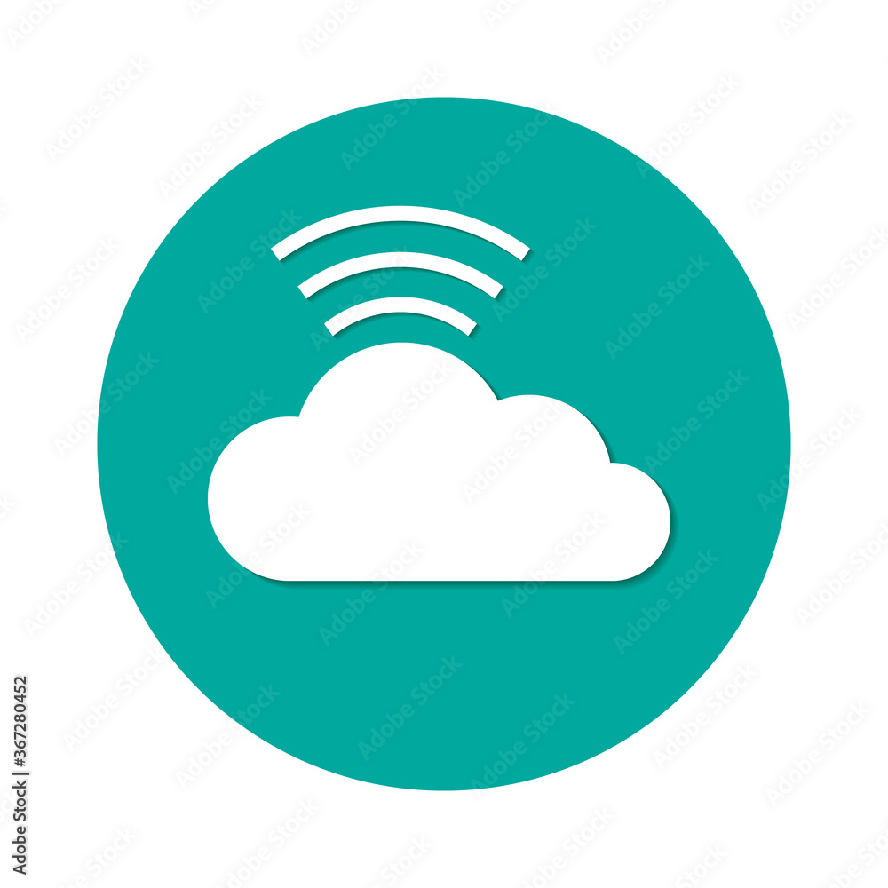 Cloud with Wifi symbol. Wireless Network icon. Wi-fi zone. Vector icon Cloud with Wifi symbol. Wireless Network icon. Wi-fi zone. Vector icon