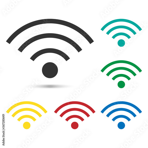 Wifi sign. Wi-fi symbol. Set of Colored Wifi sign Vector illustration