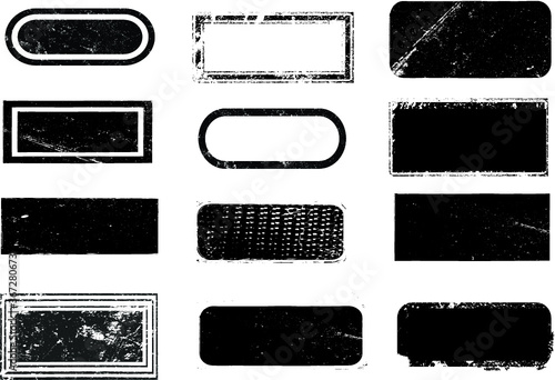 Grunge post Stamps Collection, . Banners, Insignias , Logos, Icons, Labels and Badges Set . vector distress textures.blank shapes.