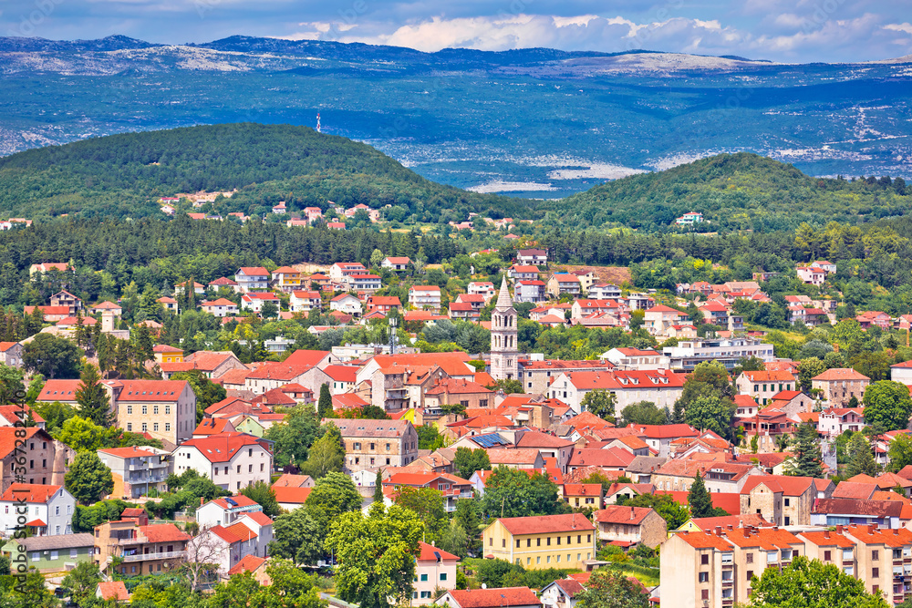 Town of Sinj in Dalmatia hinterland view