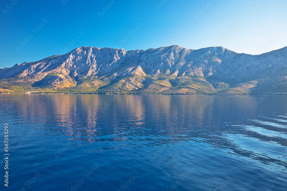 Biokovo mountain on Makarska riviera view from the sea Biokovo mountain on Makarska riviera view from the sea