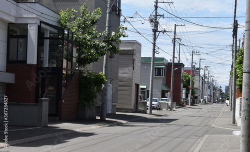 The neighborhood on one quiet Sunday in Sapporo Japan