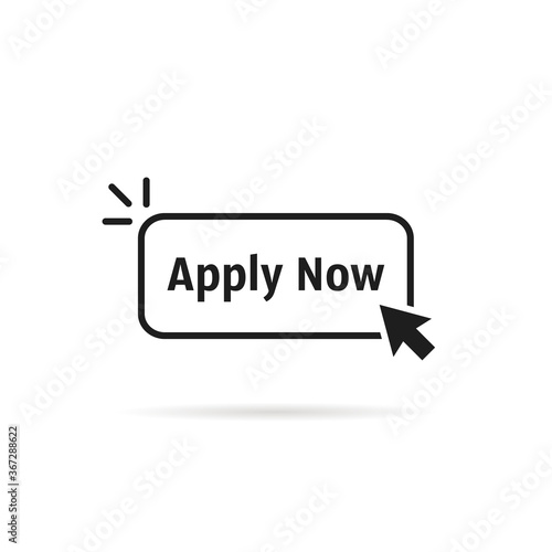 black thin line apply now button
