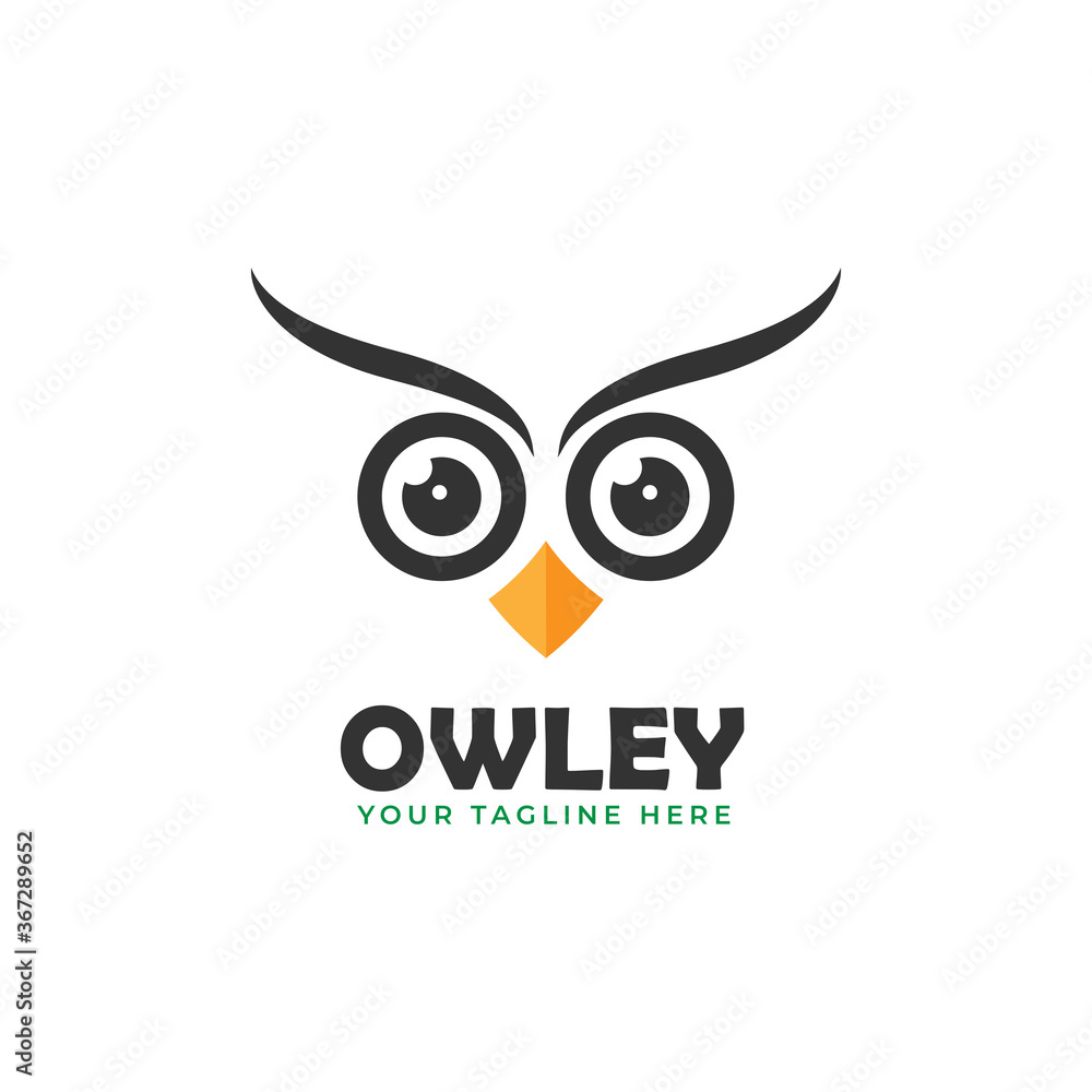 Naklejka premium Owl Eye cute minimalist you can use for your community or business logo