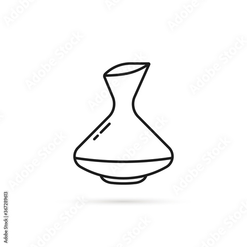 black thin line decanter icon