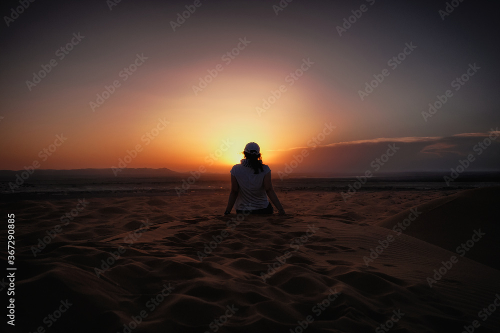 Atardecer en desierto de Marruecos