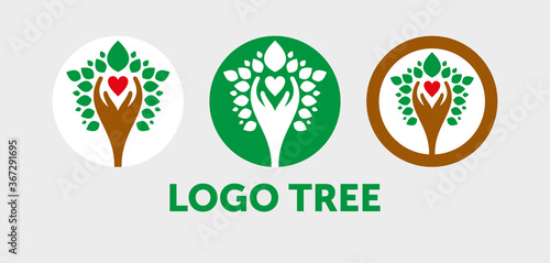 people tree icon with green leaves - eco concept vector. This graphic also represents environmental protection  nature conservation  eco friendly  renewable  sustainability  nature loving