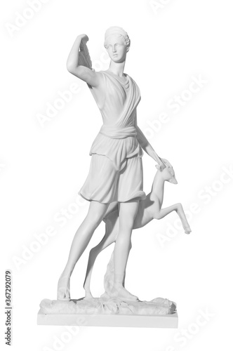 statue of a woman on a white background