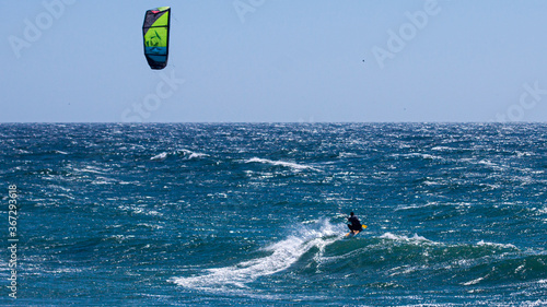 kite surfing on the atlantic ocean
