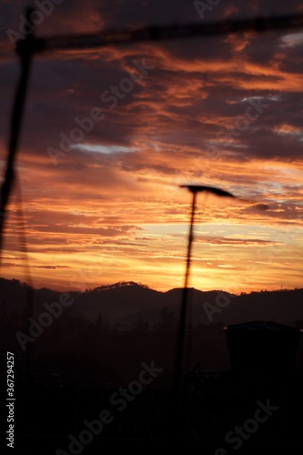 sunset in the mountains