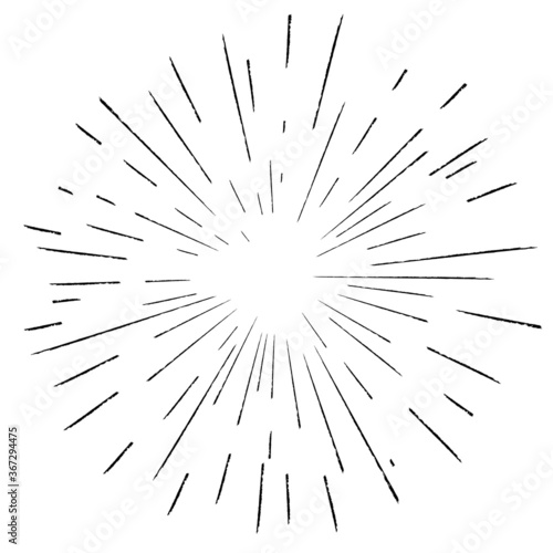Radial speed Lines in Circle Form for comic books . fireworks Explosion background . Vector Illustration . Starburst round Logo . Circular Design element . Abstract Geometric star rays . Sunburst .
