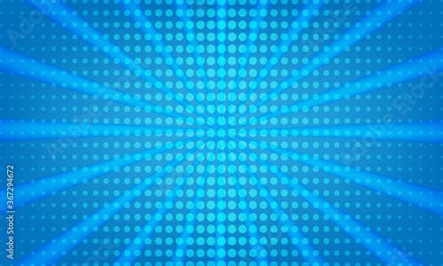 Retro pop art background with dots sunray