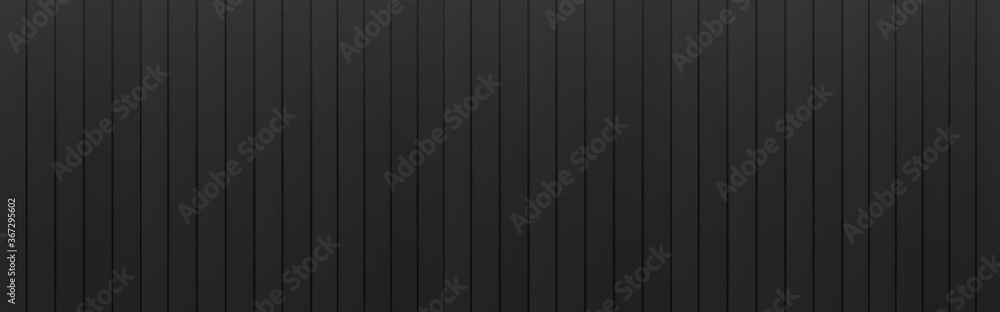 Panorama of Wood plank black timber texture background.Vintage table plywood woodwork hardwoods