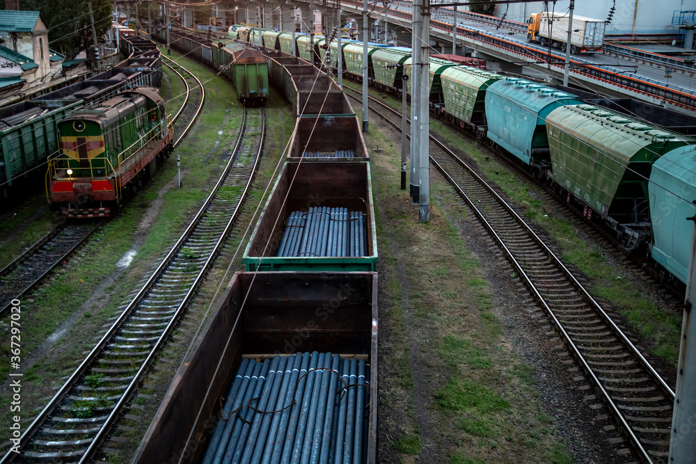 Naklejka premium View of the railway from the bridge.