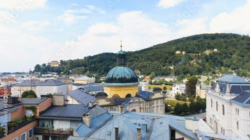 Beautiful skyline of Salzburg from Fortress Hohensalzburg, Austria