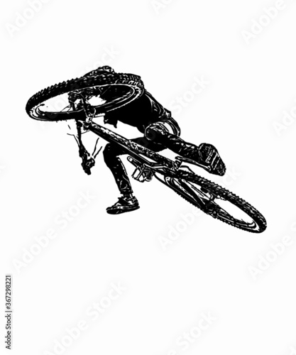 Mountainbiker MTB BMX Jump Stunt  Downhill