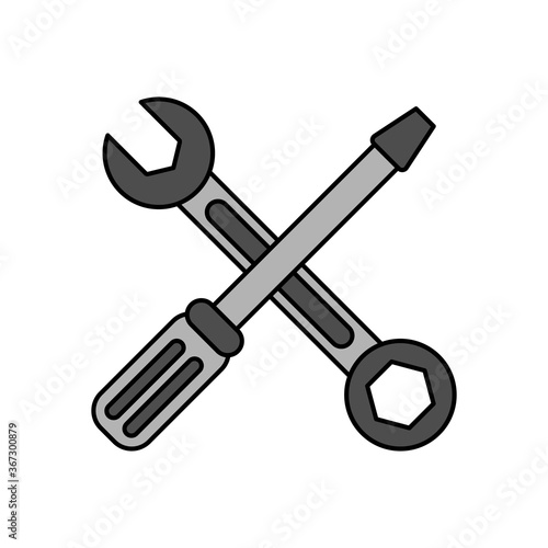 wrench and screwdriver vector design template illustration