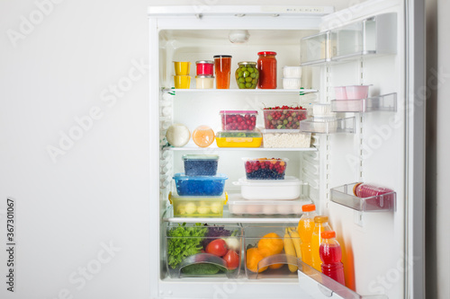 refrigerator with different healthy food