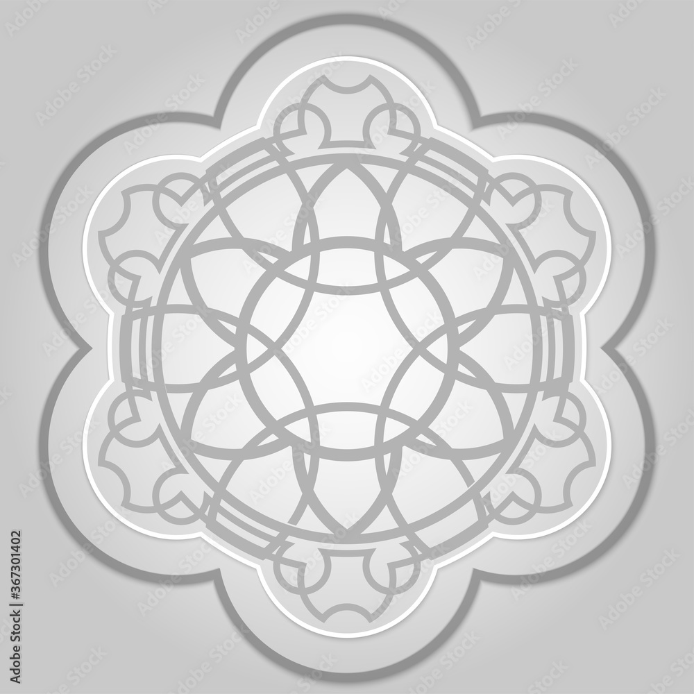 Abstract mandala or whimsical ornament line art for design or coloring Abstract mandala or whimsical ornament line art for design or coloring