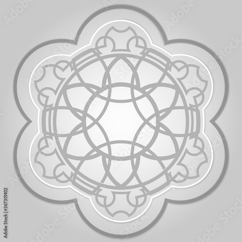 Abstract mandala or whimsical ornament line art for design or coloring