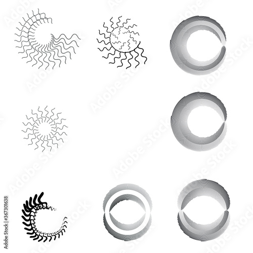 Radial speed Lines in Circle Form for comic books . Explosion background . Vector Illustration .Technology round Logo . Circular Design element . Abstract Geometric shape . Sunburst .