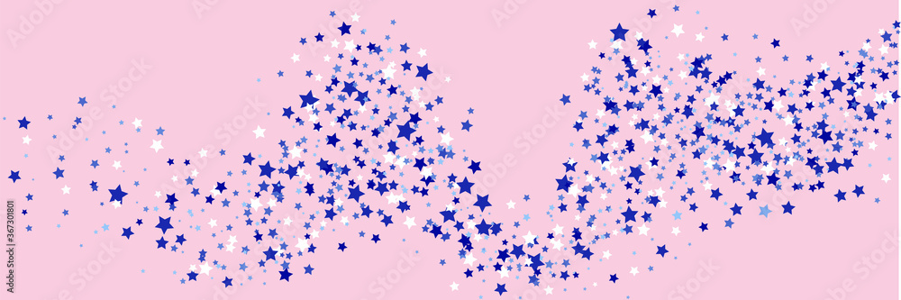 Confetti of shooting stars. Blue, shades of blue, pink stars. Holiday background. Abstract texture on a white background. Design element. Vector illustration, eps 10. Confetti of shooting stars. Blue, shades of blue, pink stars. Holiday background. Abstract texture on a white background. Design element. Vector illustration, eps 10.